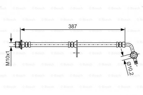 Шланг гальмівний передн. пр. Land Cruiser 100 98- BOSCH 1987481550