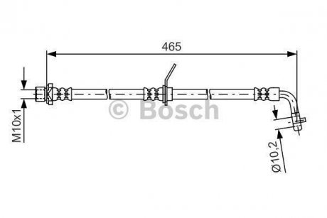 Шланг гальмівний задн. Avensis -03 BOSCH 1987481612