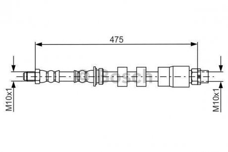Шланг гальмівний передн. BMW X1 BOSCH 1987481678