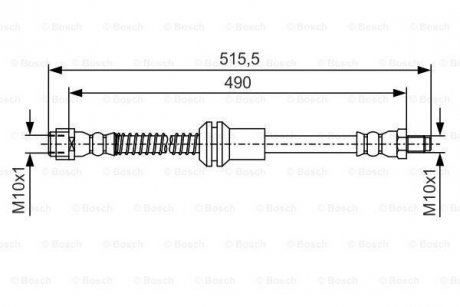 Шланг гальмівний передн. GLK-CLASS 08- BOSCH 1987481721