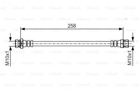 Шланг гальмівний задн.Lancer -08 BOSCH 1987481725