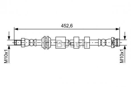 Шланг гальмів.передн.XC60 08- BOSCH 1987481741