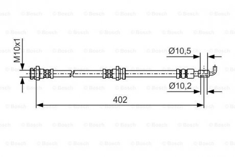 Шланг гальм. передній Ranger 99- BOSCH 1987481A46