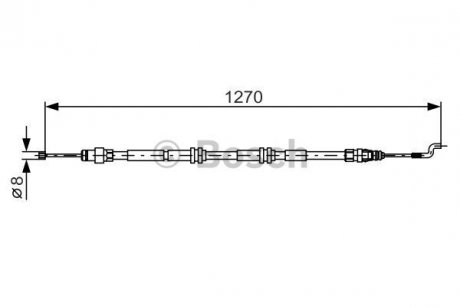 Трос ручн.гальма T5 2.5TDI 03- BOSCH 1987482014 (фото 1)