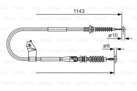 Трос ручного гальма BOSCH 1987482055
