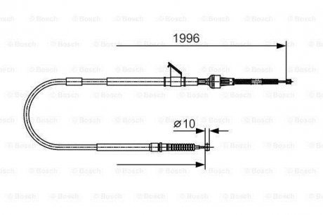 Трос ручн.гальма лів.L200 96- BOSCH 1987482068