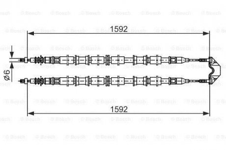 Трос ручного гальма Astra G 98- BOSCH 1987482102