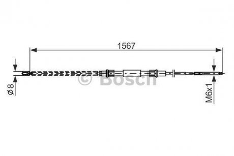 Трос ручного гальма GOLF II 85-91 BOSCH 1987482104