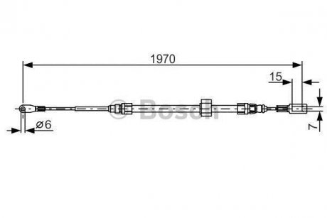 Трос ручн.гальма передн.Sprinter 97- 1970mm BOSCH 1987482131