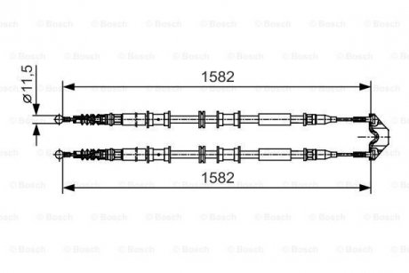 Трос ручного гальма (диск)Corsa C Combo BOSCH 1987482138