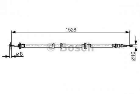 Трос ручного гальма прав.Linea 07- BOSCH 1987482289