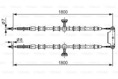 Трос ручного гальма Vectra SW 02-,Signum 04- BOSCH 1987482291