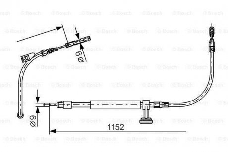 Трос ручн.гальма середній W204 BOSCH 1987482332