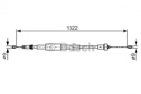 Трос ручного гальма лів.Clio 05- BOSCH 1987482385