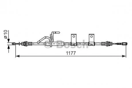 Трос гальмівний задн. лів. FREEMONT 11- BOSCH 1987482404
