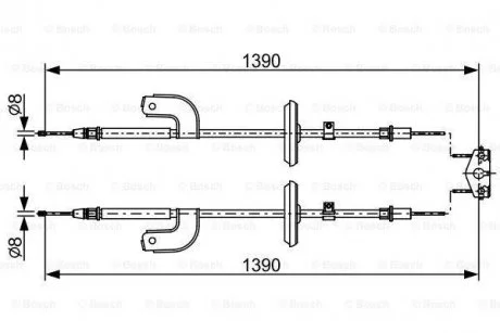 Трос, стояночная тормозная система BOSCH 1987482459