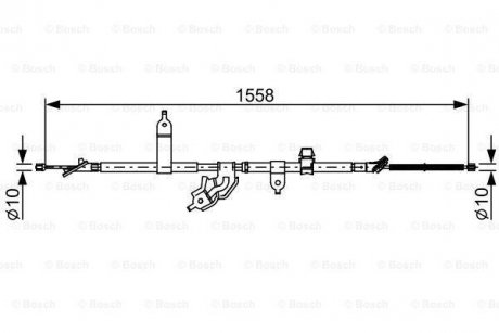 Трос гальм лів. TOYOTA YARIS -11 BOSCH 1987482512