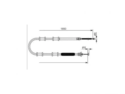 Трос ручного гальма задн. лів./прав. Doblo 10- BOSCH 1987482592