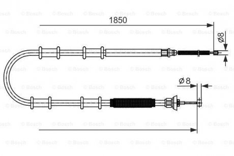 Трос ручного гальма задн. лів./прав. Doblo 10- BOSCH 1987482592