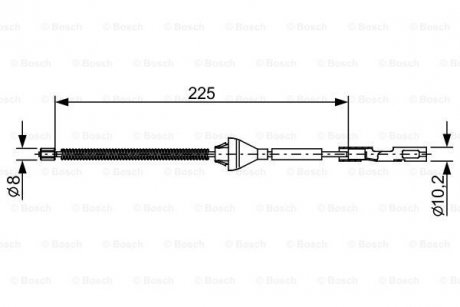 Трос гальмівний задній пр/лів. Focus 04-. (бараб.) BOSCH 1987482705