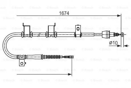 Трос ручного гальма задній правий i30 07- BOSCH 1987482714