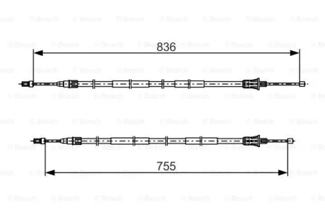 Трос ручного гальма (електро) Scenic 03- BOSCH 1987482800