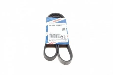 Ремінь П-клиновий 5PK1015 ALFA FORD MAZDA PEUGEOT RENAULT TOYOTA BOSCH 1 987 947 922
