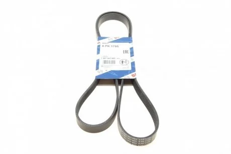 Ремінь П-клиновий 6PK1795 FORD 2,0 OPEL 1,4-2,2 RENAULT 1,9-2,5 SAAB 2,0/2,3 VOLVO 1,9/2,5D BOSCH 1 987 947 953