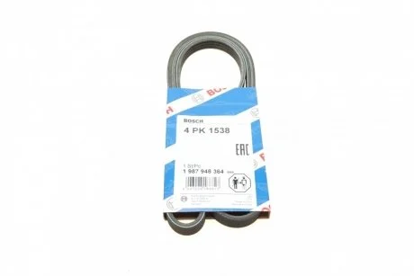 Ремінь 4PK1538 RENAULT Kangoo 1,2 97-. BOSCH 1 987 948 364