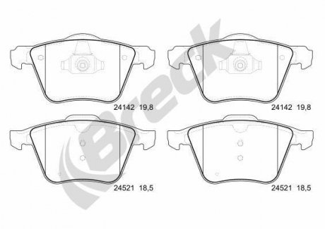 Гальмівні колодки, дискові BRECK 241420055100