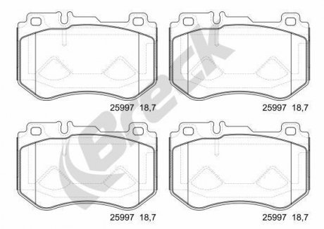 Тормозные колодки, дисковые BRECK 259970070100 (фото 1)