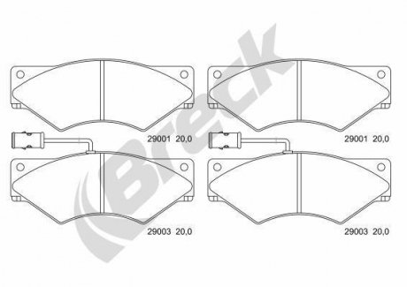 Тормозные колодки IVECO P. TURBO-DAILY 59.12 92-4/96 BRECK 290010090210 (фото 1)