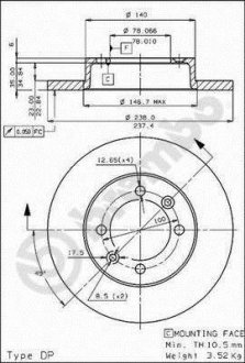 Гальмівний диск BREMBO 08448010