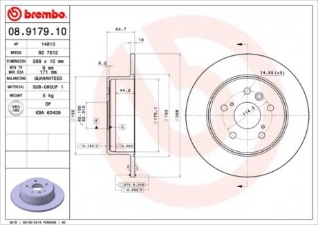 Гальмівний диск BREMBO 08917910