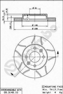 Тормозной диск BREMBO 09314875