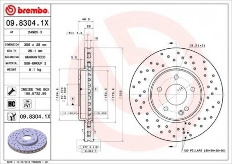 Тормозные диски BREMBO 0983041X