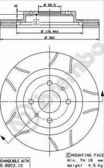 Тормозной диск пер. LADA1101,5 R14 MAX BREMBO 09890375