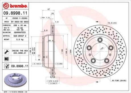 Диск тормозной BOXTER CAYMAN tyі BREMBO 09899811