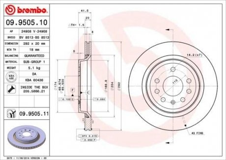 Гальмівний диск BREMBO 09950510