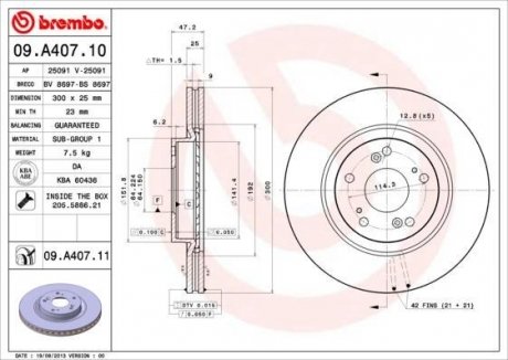 Тормозной диск BREMBO 09A40710