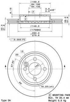 Диск тормозной BREMBO 09A76111