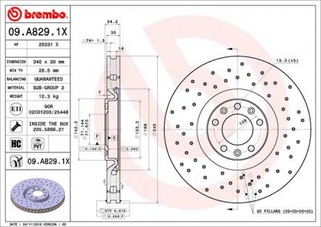 Гальмівні диски BREMBO 09A8291X