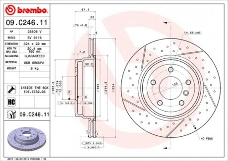 Диск тормозной BREMBO 09C24611