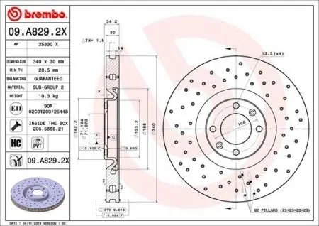 Диск тормозной BREMBO 09D09613