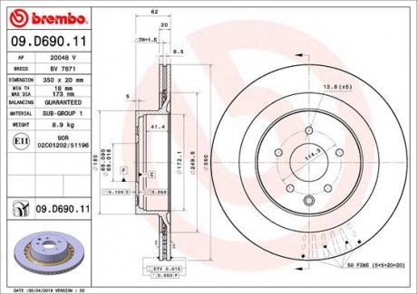 Гальмівний диск BREMBO 09.D690.11