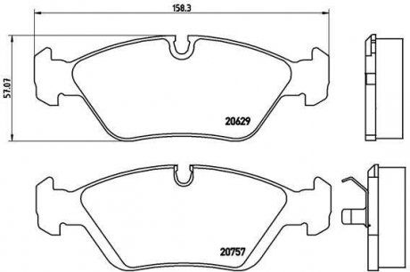 Тормозные колодки дисковые BREMBO P06 008 (фото 1)