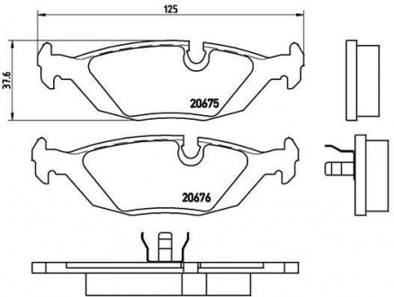 Тормозные колодки, дисковый тормоз (набор) BREMBO P06009 (фото 1)