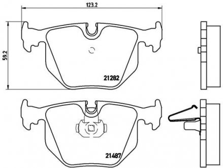 Колодки гальмівні дискові задні, комплект BREMBO P06020 (фото 1)