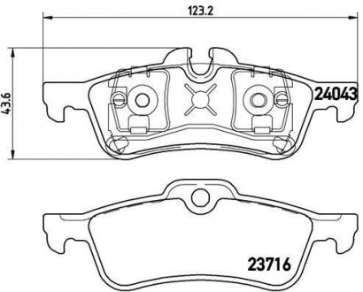 Гальмівні колодки, дискове гальмо (набір) BREMBO P06032