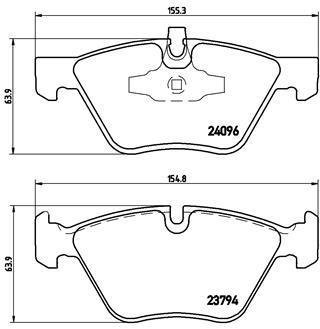 Тормозные колодки, дисковый тормоз (набор) BREMBO P06040 (фото 1)